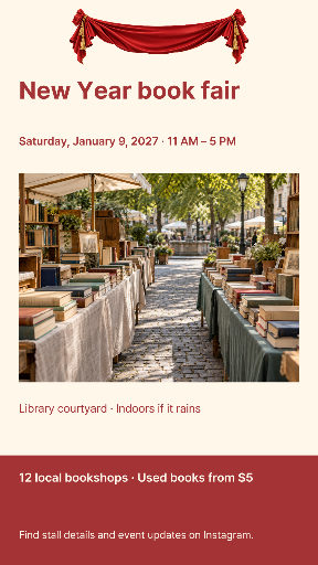 New Year neighborhood book market