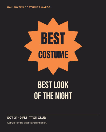 Halloween best costume awards poster