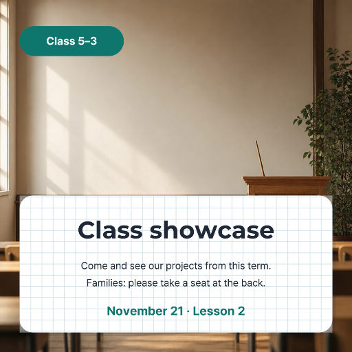 Class showcase invitation