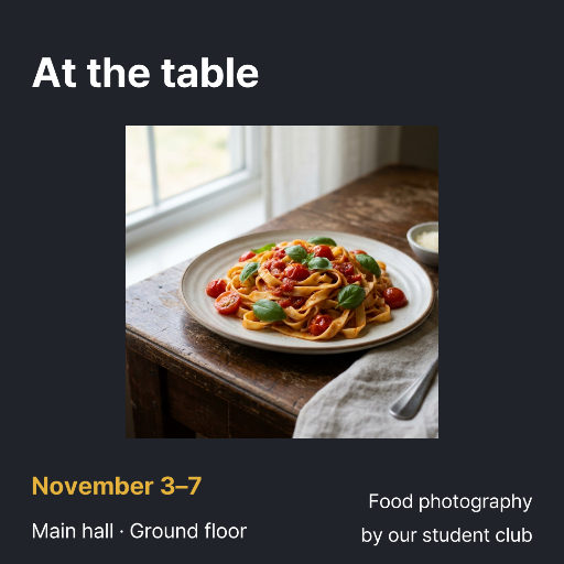 Food photography exhibition announcement