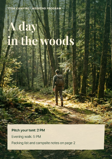 Weekend camping poster and guide