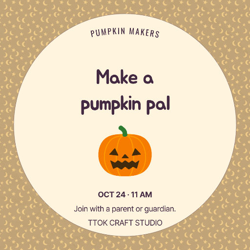 Family pumpkin decorating workshop poster