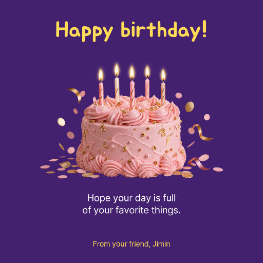 Birthday cake greeting card