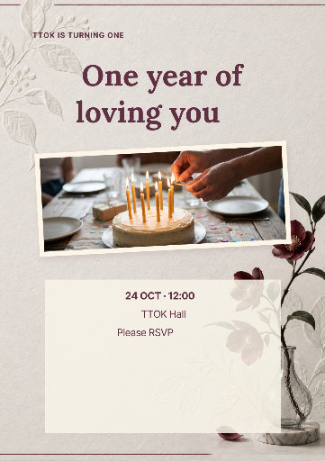 First birthday party invitation