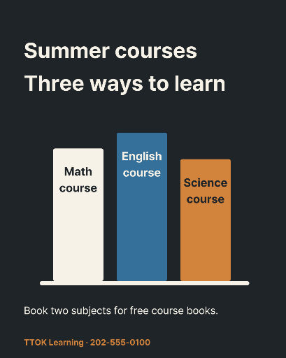 Three summer courses on a bookshelf