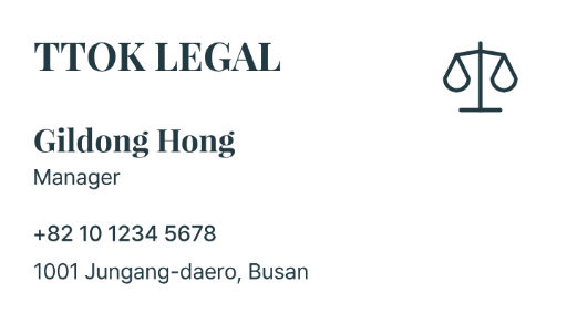 Legal services business card