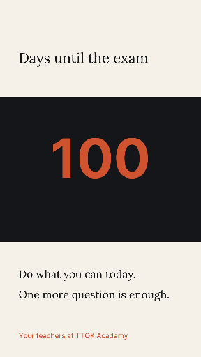 One-hundred-day exam countdown story