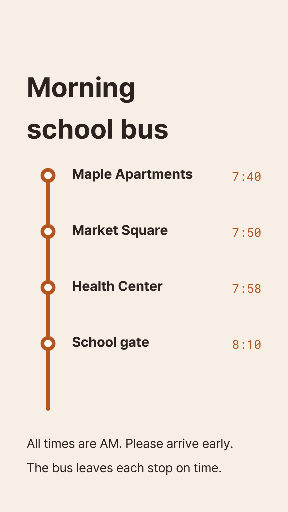 Morning school bus route story