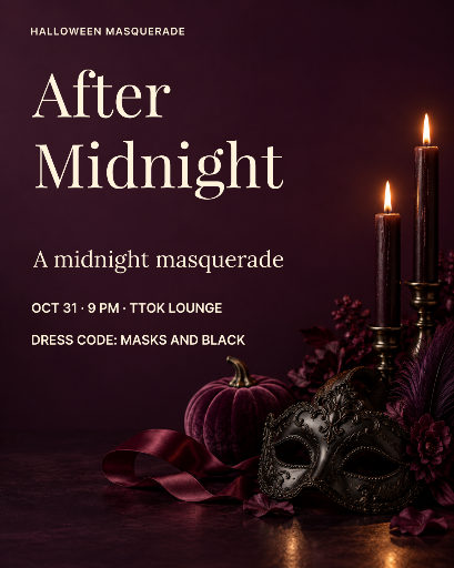 Midnight Halloween masquerade poster