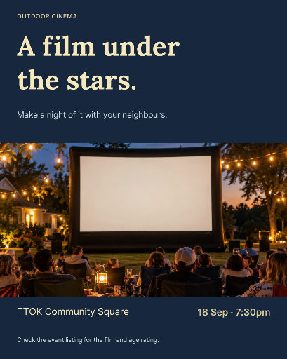 Outdoor neighbourhood cinema