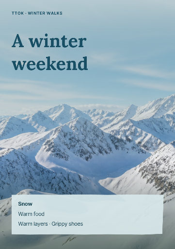 Winter walking trip guide