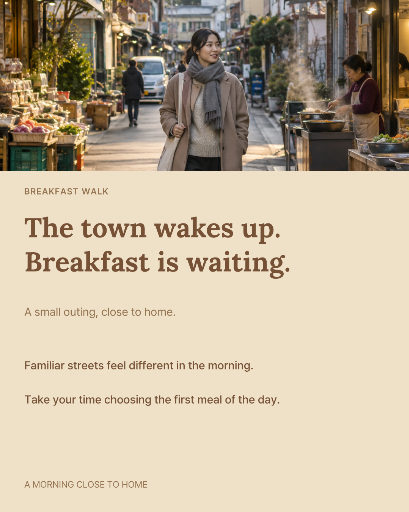 Neighbourhood breakfast walk