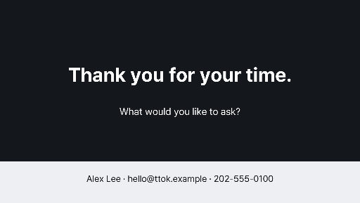 Thank You and Questions Slide