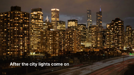 City lights photo presentation slide