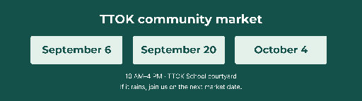 Community market three-date banner