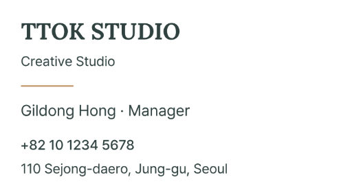 Creative studio business card