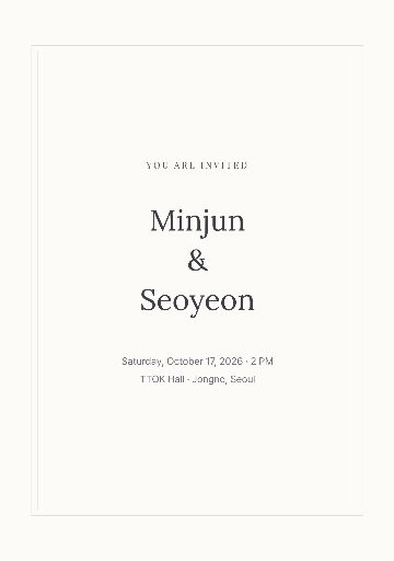 Minimal double-border wedding invitation