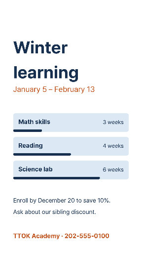 Winter learning courses story