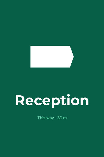 Reception direction sign