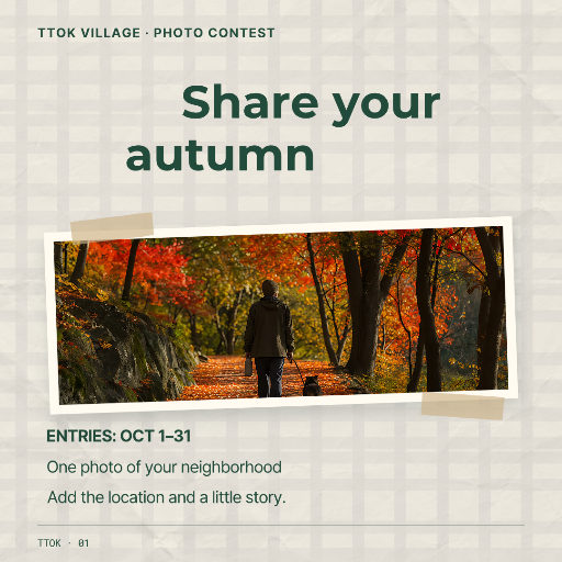 Neighborhood autumn photo contest poster