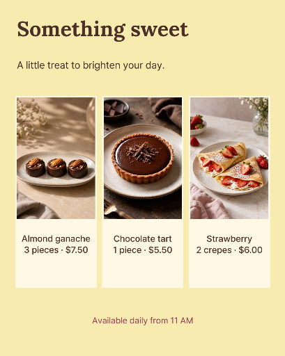 Chocolate and strawberry dessert photo menu