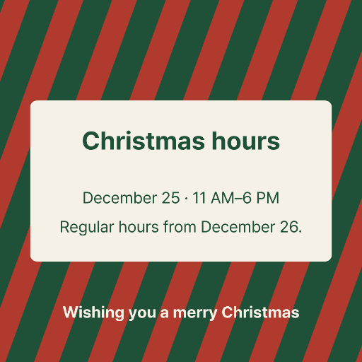 Christmas opening hours card