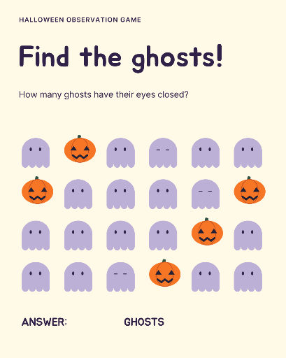 Count the ghosts Halloween worksheet
