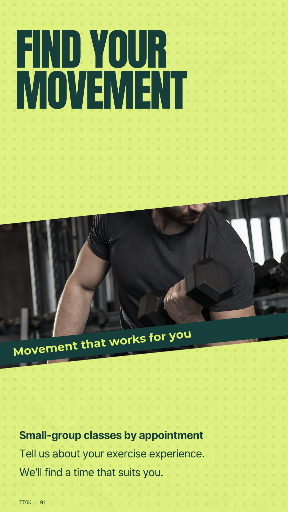 Personal training and small-group fitness poster