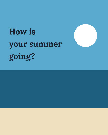 Summer seaside greeting and closure cards