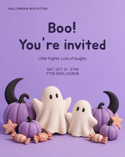 Little ghost party invitation