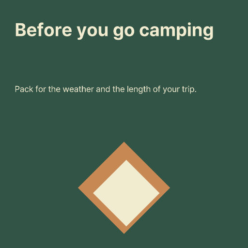 Camping preparation checklist carousel