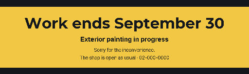 Exterior painting works notice banner