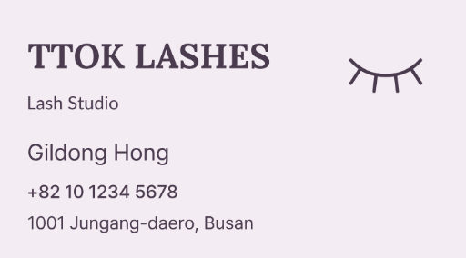 Lash studio business card