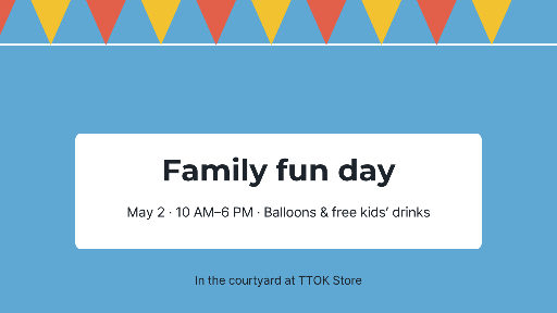 Family fun day bunting banner