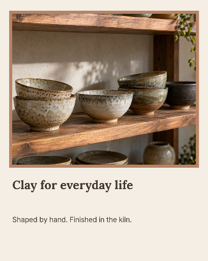 Handmade pottery portfolio carousel