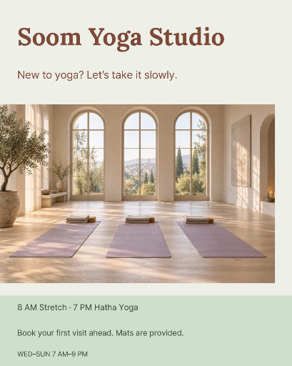 Beginner-friendly yoga studio introduction