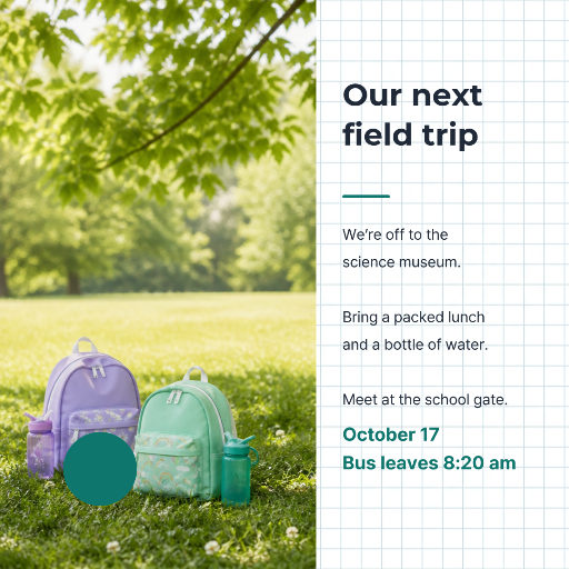 School field trip notice