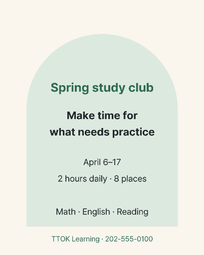 Small-group spring study club