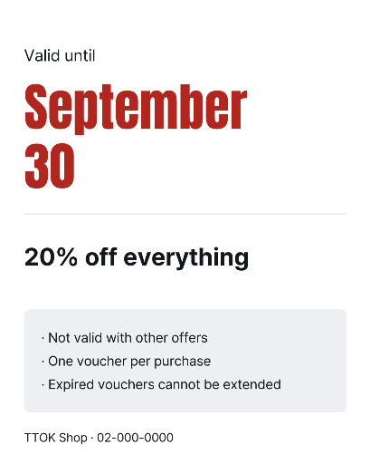 September discount voucher with bold expiry date