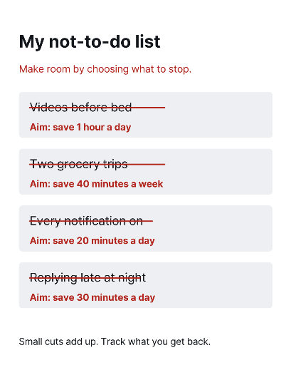 A not-to-do list