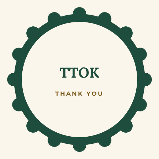 Scalloped green thank-you packaging seal