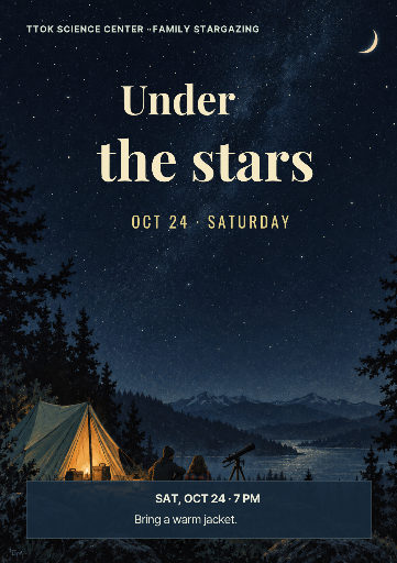 Family stargazing night poster