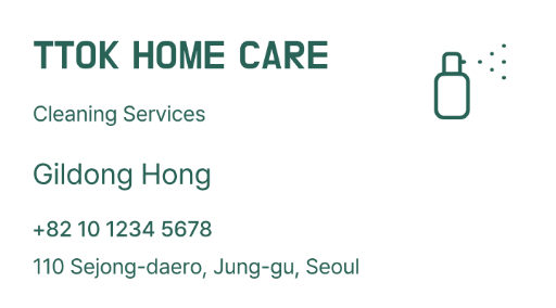 Cleaning service business card