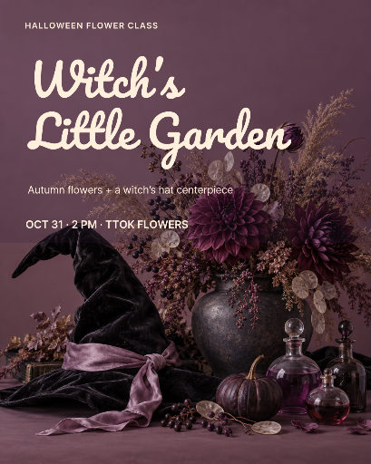 Halloween flower workshop poster