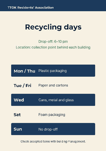 Building recycling schedule