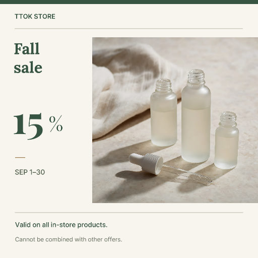 Minimal skincare fall sale poster