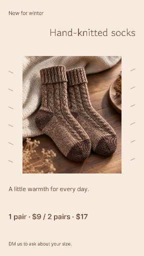 Hand-knitted socks product story