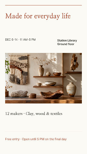 Handmade craft exhibition invitation