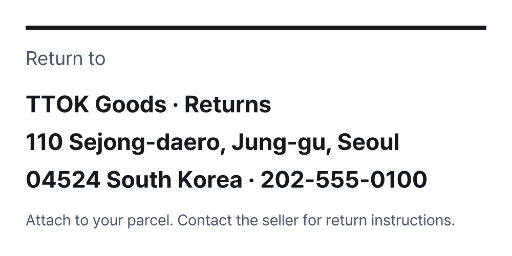 Return address label