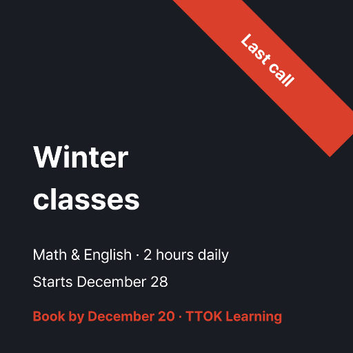 Winter class booking deadline card